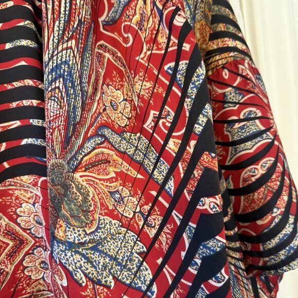 Joseph Ribkoff Silk Deco Kimono Women’s Size 10 M/L Fringe Festival Artsy Boho - Picture 6 of 14